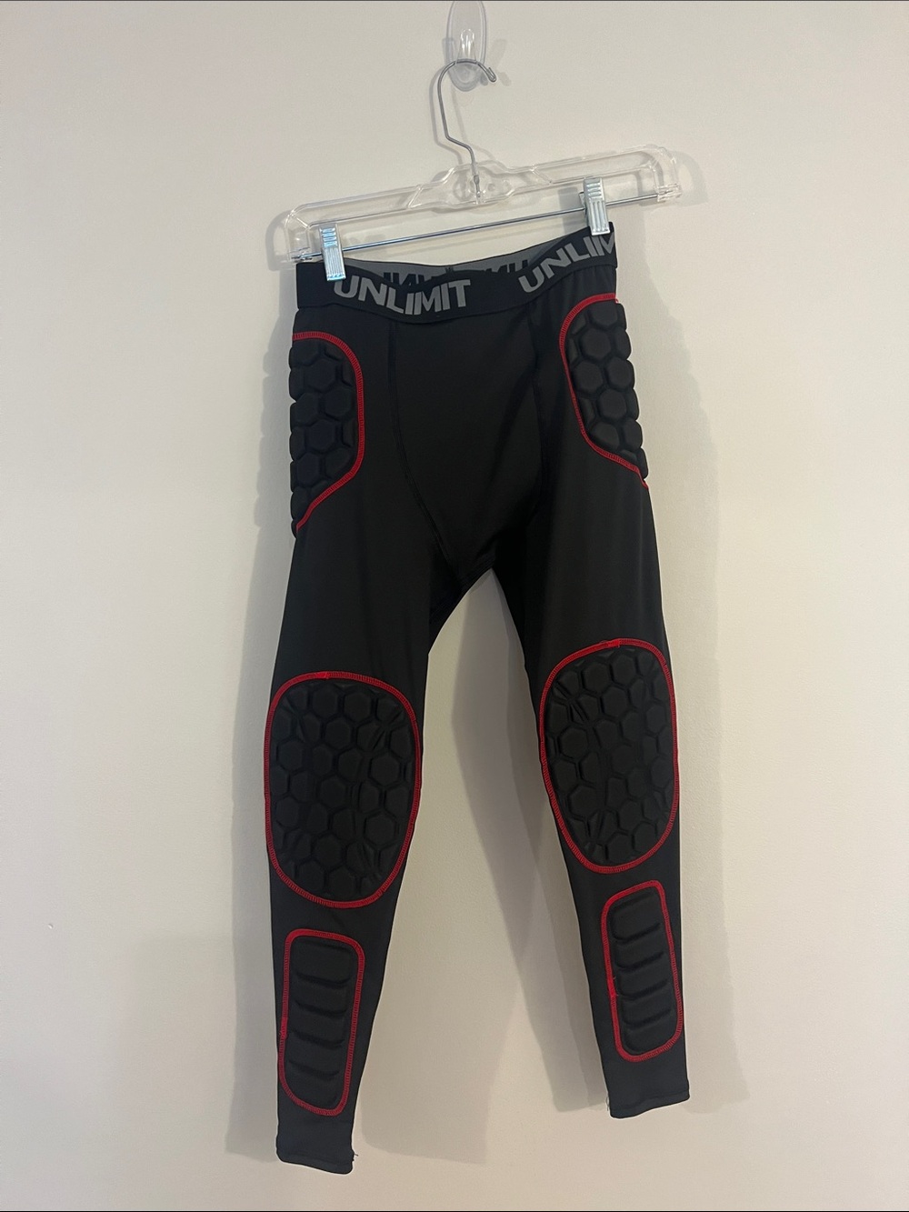 Black Compression Leggings with Gray Branded Waistband